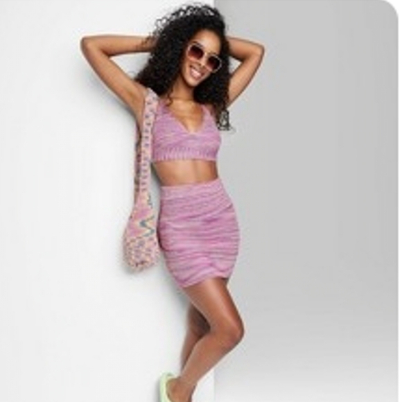 Wild Fable bodycon skirt & triangle sweater top set - Picture 2 of 8